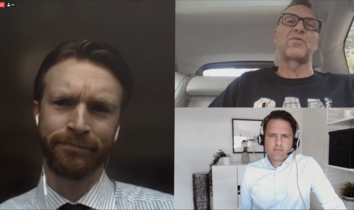 Carl Olsson, Erik Blomberg and Karl-Henrik Sundberg, in discussion panel of Treasury 360° Oslo 2020.
