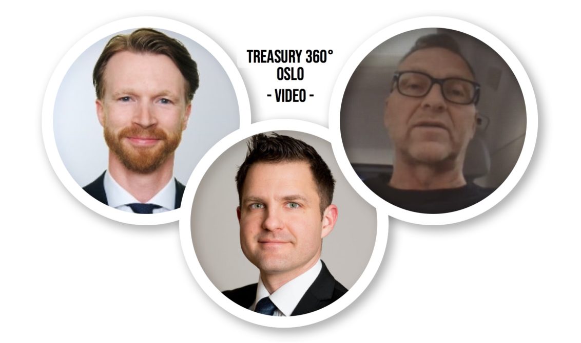 Carl Olsson, Erik Blomberg and Karl-Henrik Sundberg, in discussion panel of Treasury 360° Oslo 2020.